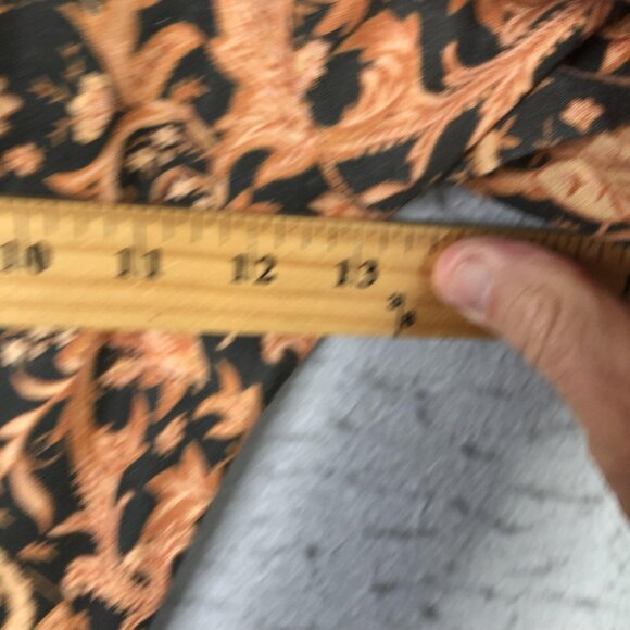 Charlie Holiday Dress Womens XS Black Orange Paisley Maxi Open Back Linen Boho - Picture 3 of 16